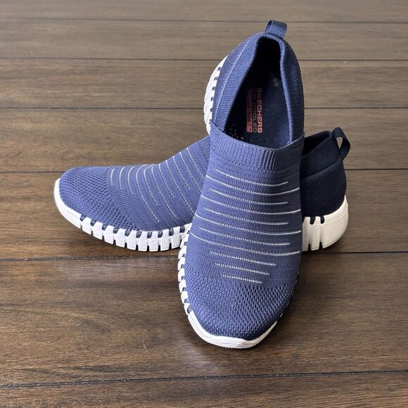 Skechers Women's GO Walk Smart-Wise Sneaker, Navy/White, 6.5 M US - Picture 6 of 8